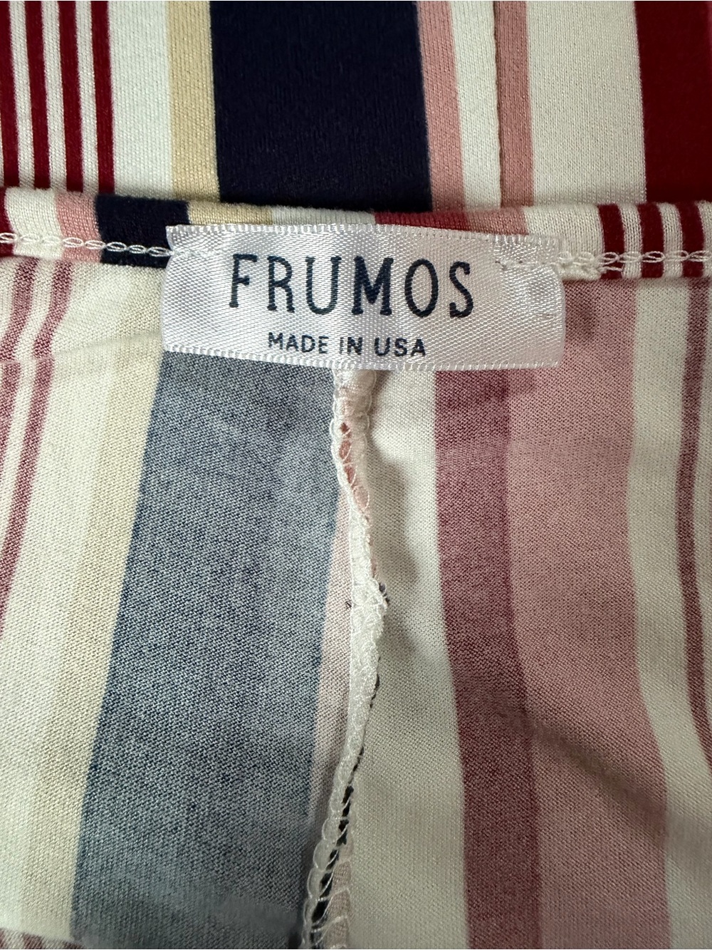 FRUMOS Women’s Large Striped Dolman Sleeve High Low Tunic Top Made in USA - Picture 5 of 5